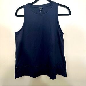 Ann Taylor Navy Blue Sleeveless top medium petite NWT